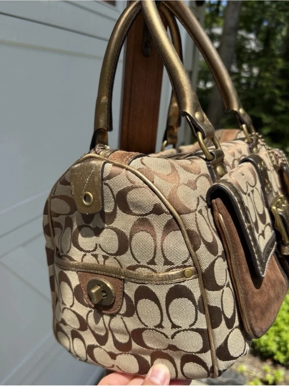 Coach Y2K Signature C Boston LIMITED EDITION 2004 Double Handles #1494 Bag - Picture 2 of 14